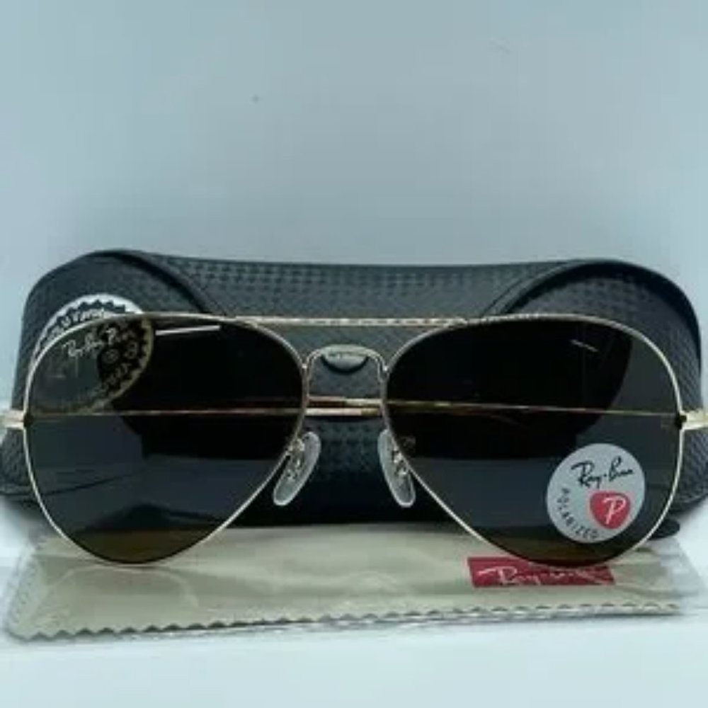 New Rayban Aviator Polarized 3025 Black/Bro… - Picture 7 of 9